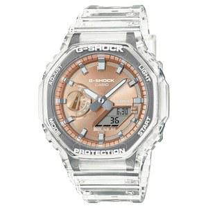 카시오 G-Shock 팔각 로즈 골드 다이얼 반투명 레진 시계 GA2100BM-7A5