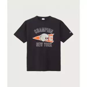 매장정품 CHAMPION 그래픽 플로킹 티셔츠 Off Black CHPM261JSSS058OB 289302