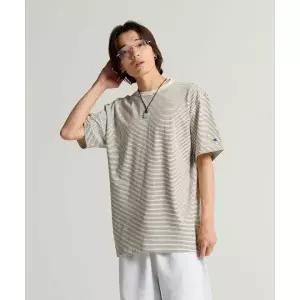 매장정품 CHAMPION C로고 스트라이프 반팔 티셔츠 Ecru CHPU252KBSS003EC0 289133