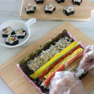 별 김밥 별 김밥 말이 간편 매트 말이 소풍 캠핑 실리콘 조리 도시락 나들이