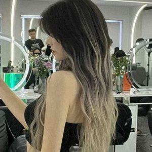 긴 머리 웨이브 가발 부분 가발 여성 반가발 데일리 통가발