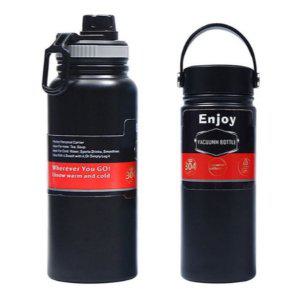 대용량 스포츠 텀블러 솔리드 스포츠 텀블러 휴대용 핸들형 800ml 스텐 보온 보냉 보온병 헬스장 등산용