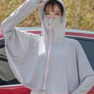 자외선 차단 후드 집업 냉감 후드 집업 아웃도어 스포츠 레저용 여름 폴리에스터 가오리핏 바람막이 통기성