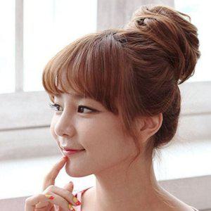여성 똥머리 가발 올림 가발 풍성한 자연 셀프 웨이브 악세사리
