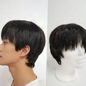 남성 통가발 남성 전체 웨이브 짧은 가발 헤어 스타일 사이즈 탈모 자연 메쉬 조절 볼륨