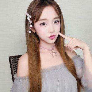 내츄럴 여성 반가발 스트레이트 긴 머리 반가발 붙임머리 고열사