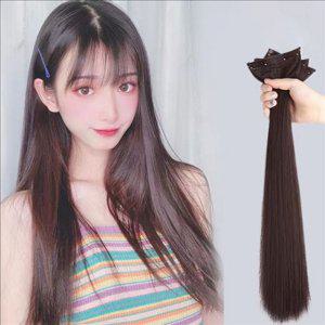 클립형 롱 헤어 붙임머리 포인트 여신 가발 브릿지 똑딱이 부분