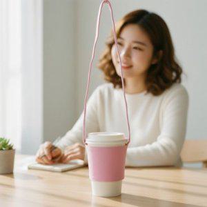 텀블러 집들이선물 캐리어 슬리브 캔버스 음료 텀블러 파스텔 홀더 테이크아웃