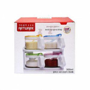 IS-M 글라스 4조 손잡이 양념통 300ml