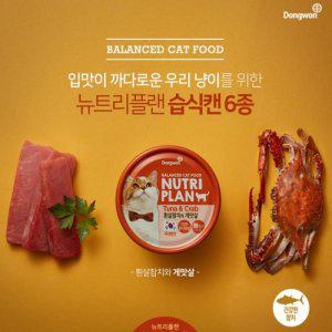 동원 뉴트리플랜 고양이캔(흰살참치와 게맛살)24개