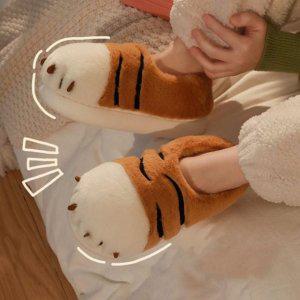 귀여운 양털안감 호랑이 실내화