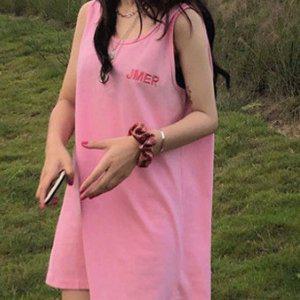 민소매 나시 박스 롱티셔츠 ST309