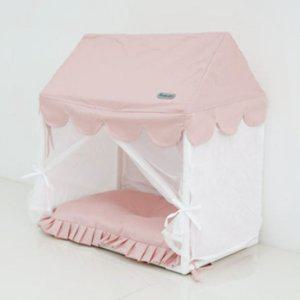 강아지 공주 침대 하우스 핑크 1P 고양이 프릴 숨숨집