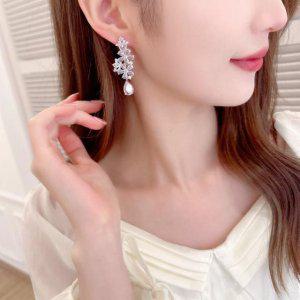 S925 지르콘 다이아 브릴리언트컷 핸드메이드 귀걸이 3col