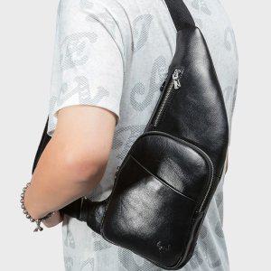 남성힙색 가죽 슬링백 BM_005