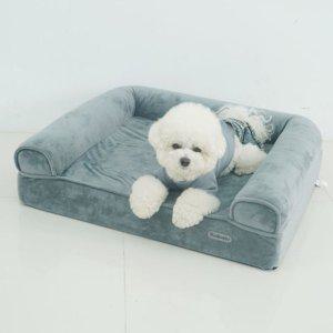 강아지 범퍼가드 침대 블루그레이 특대형 1P 극세사