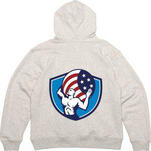 기모후드집업 뒷면 미국방패 헬스남 USA 디자인