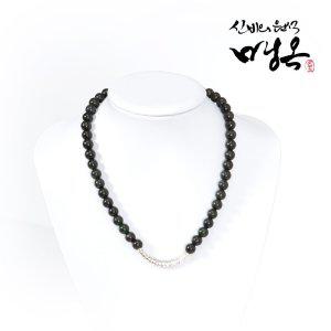 천연 원석목걸이 흑녹옥 물고기 건강목걸이 12mm