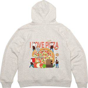 기모후드티 뒷면 피자 PIZZA 화덕피자 그림 프린팅