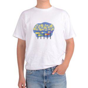 반팔티 전등 물고기 무지개색 별 디자인의류