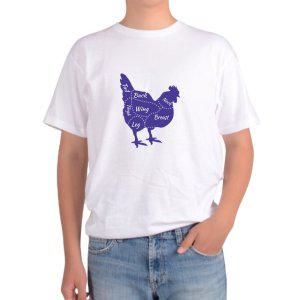 오버핏 반팔티 닭 부위별 이름 닭고기 치킨 디자인