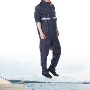 바이크우비 오토바이 우의 상하세트 고급형 네이비