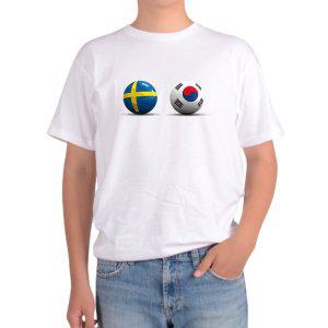 반팔 라운드티 스웨덴 한국 국기 스톡홀름