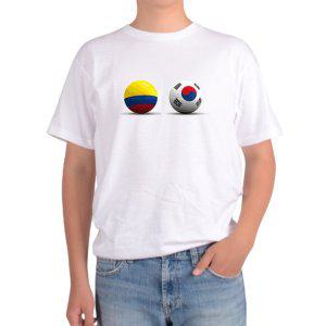 반팔 라운드티 콜롬비아 한국 국기 보고타