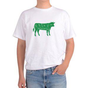 반팔 라운드티 cow 소 정육점 고기부위