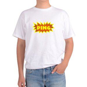 반팔 라운드티 PING 말풍선 글자 의성어