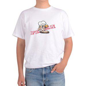 반팔 라운드티 피자 요리사 패스트푸드 pizza