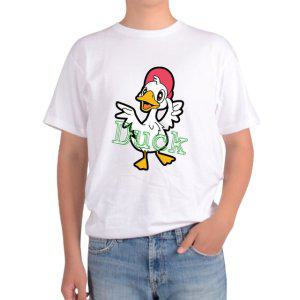 반팔 라운드티 duck 빨간모자 오리 노란부리