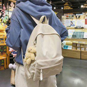 깔끔한 무지 디자인 남성 여성 학원 외출 가방 백팩