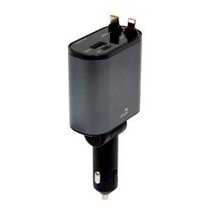 차량용휴대폰충전기 4in1 릴케이블 60W 차량용 초고속 멀티 충전기