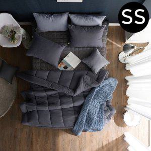 JMds 내추럴 비비드 차렵이불 베개커버세트 슈퍼싱글 SS (차콜) (베개솜 별매)