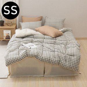 JMds 쿠키체크 소프트마이크로 차렵이불 베개커버세트 슈퍼싱글 SS (브라운) (베개솜 별매)