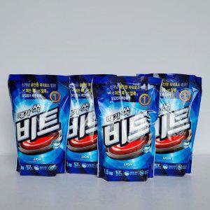 1.5kg세필팩 리필형 4개입 라이온 리필형세제파우치 비트세제