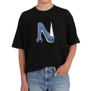 반팔티 일각고래 Narwhale 알파벳N 다양한색상 전사이즈