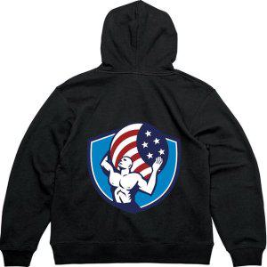 기모후드티 뒷면 미국방패 헬스남 USA그림 다양한색상 전사이즈