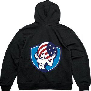 후드집업 뒷면 미국방패 헬스남 USA그림 다양한색상 전사이즈