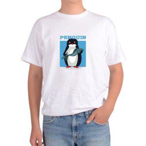 길단 아시아핏 반팔티 펭귄 생선 penguin 물고기 fish 신선해요 생선그림 다양한색상 전사이즈