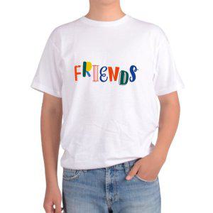 길단 아시아핏 반팔티 친구 FRIEND 영어단어 디자인 무지개색그림 다양한색상 전사이즈