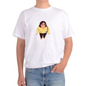 길단 아시아핏 반팔티 하늘보는 아줌마 여인 하늘위에 뭔가가 있어그림 다양한색상 전사이즈