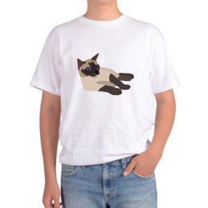 길단 아시아핏 반팔티 고양이 CAT 비스듬히 야옹이 자다 일어난그림 다양한색상 전사이즈
