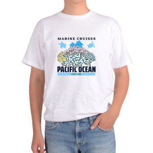 길단 아시아핏 반팔티 PACIFIC OCEAN 해양동물 해양식물 산호초그림 다양한색상 전사이즈