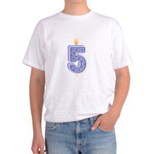 길단 아시아핏 반팔티 FIVE 초 촛불 숫자 5 보라그림 다양한색상 전사이즈