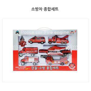 6개입 작동 미니카 소방차 소방헬기 어린이 완구 장난감세트