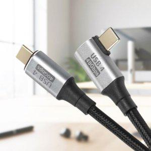 Coms USB 4.0GEN3 C타입 PD 고속충전 ㄱ자형케이블