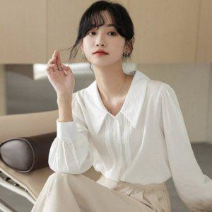 여성스런 출근룩 빅카라 여리여리 드레스셔츠베스트