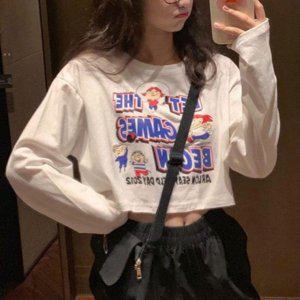라이트룩걸 트렌디 예쁜 스타일 숏기장 롱티 모던 크루넥티 스타일 걸스 스웻셔츠 하프티 운동복